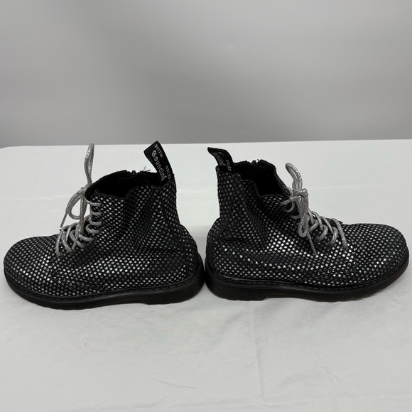 DR. MARTENS AIRWAIR YOUTH 1460 SUEDE METALLIC STAR BOOTS - Picture 4 of 7